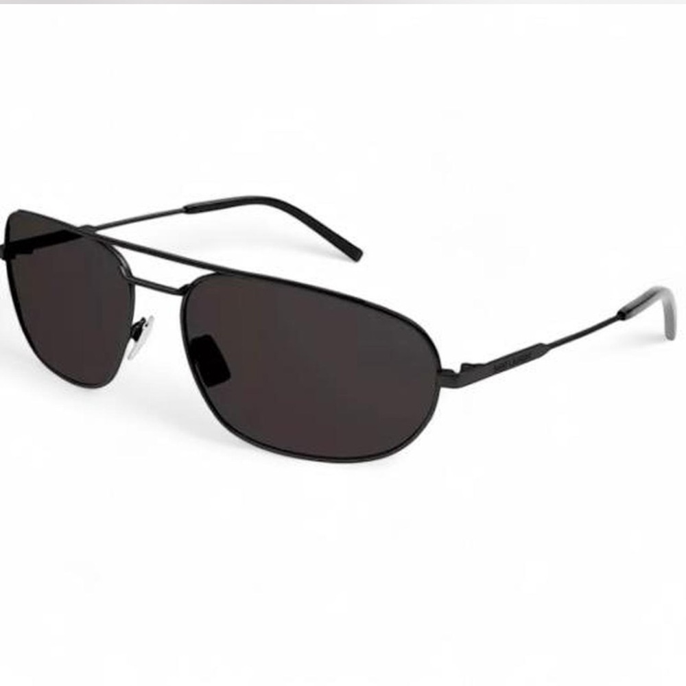 Yves Saint Laurent Black Rectangle Sunglasses with Case (61-16-140 mm) [NWT] - Picture 3 of 7